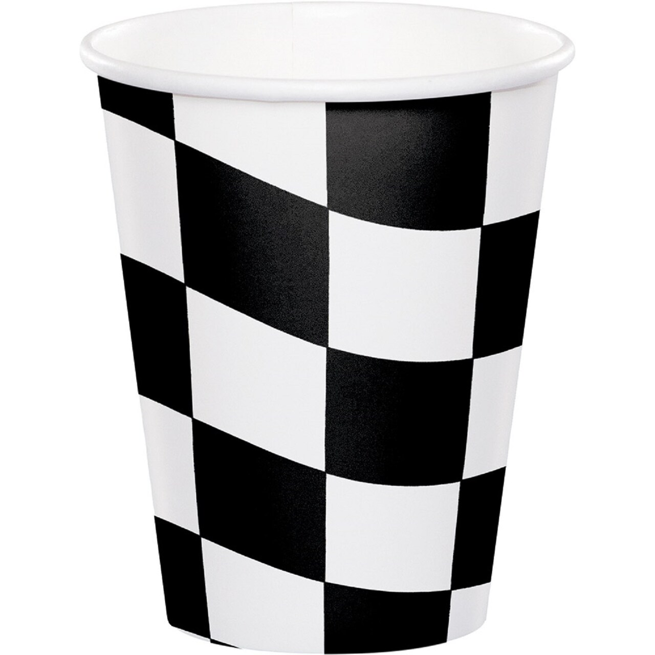 Party Central Checkered Disposable Drinking Party Tumbler Cups - 9 oz. - Club Pack of 96